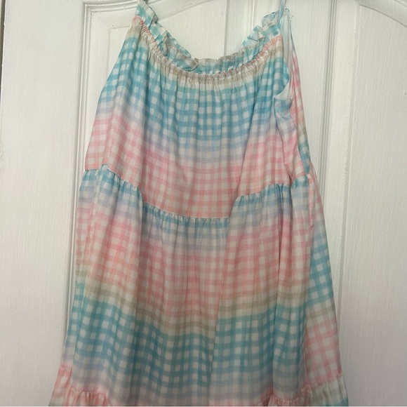 Storia Gingham multi color tiered lined dress nwt - Picture 7 of 16